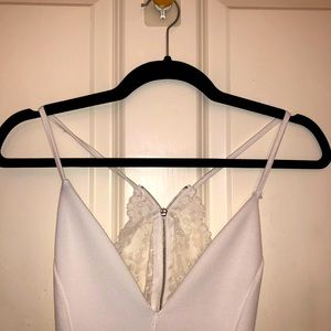 White Lace Back Bodysuit